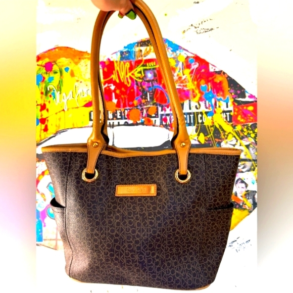 Calvin Klein Handbags - Calvin Klein Brown and Tan Tote Bag
